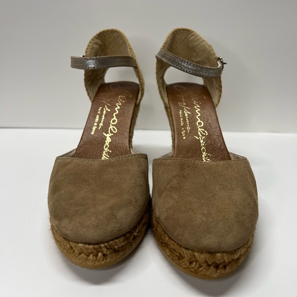 GIAMO ESPADRILLES wedge heels size 40/10 neutral rope wedge tan taupe - Picture 5 of 14